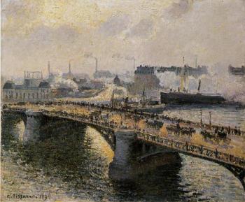 卡米耶 畢沙羅 The Boieldieu Bridge, Rouen, Sunset, Misty Weather 卡米耶 畢沙羅 The Boieldieu Bridge, Rouen, Sunset, Misty Weather